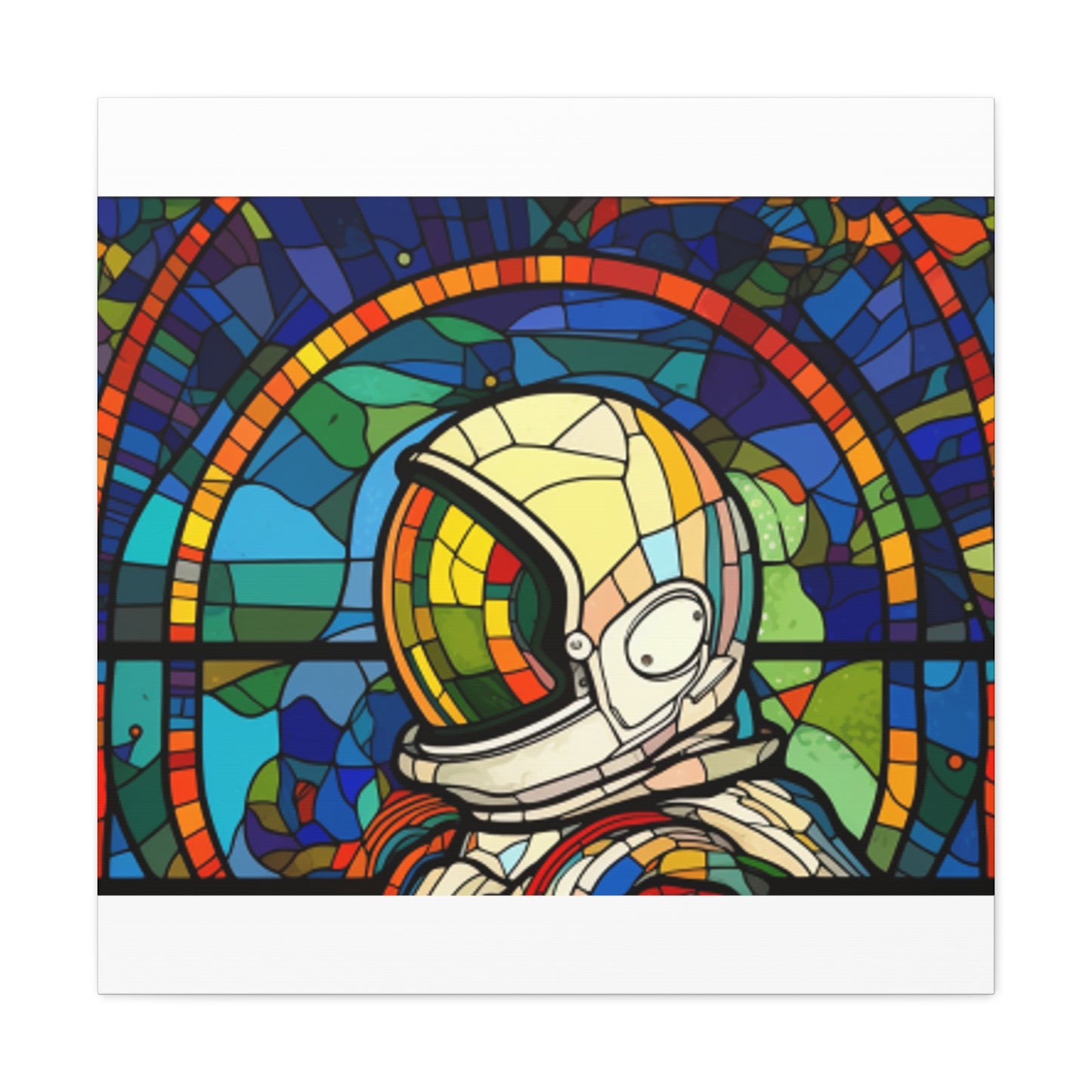 Space Explorer On Stained Glass- Large Wall Art