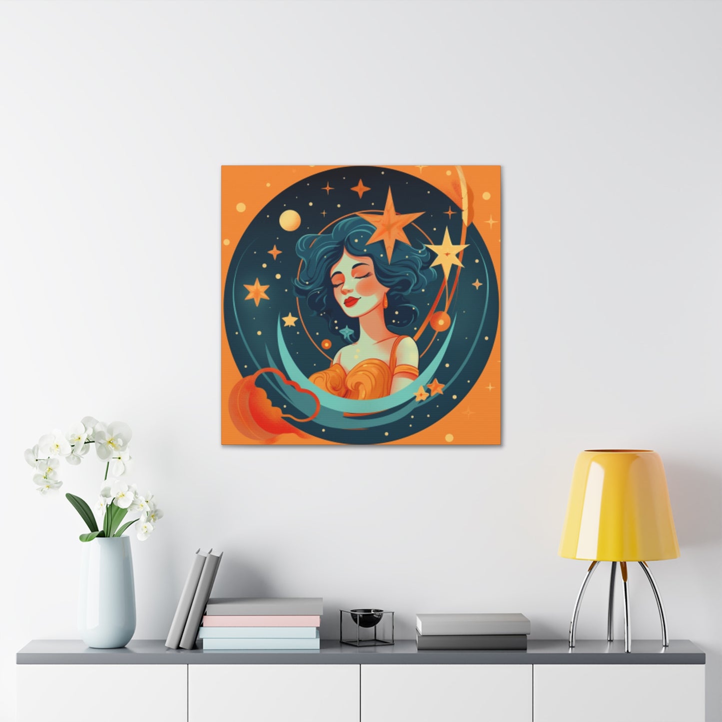 Super Aquarius Chick, Lofi Style- Large Wall Art