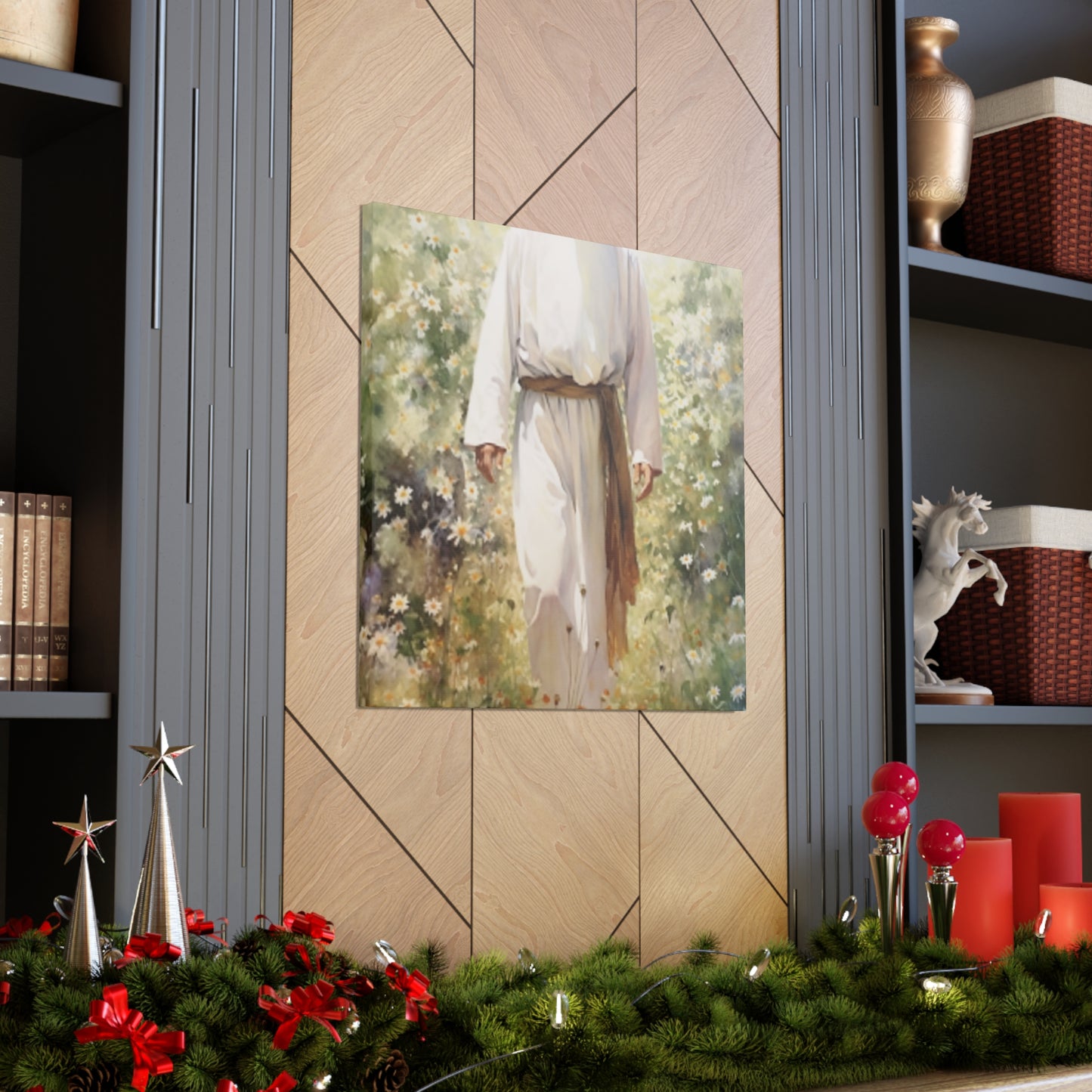 Jesus In A Heavenly White Glow, Surrounded By Pure Beauty- Large Wall Art