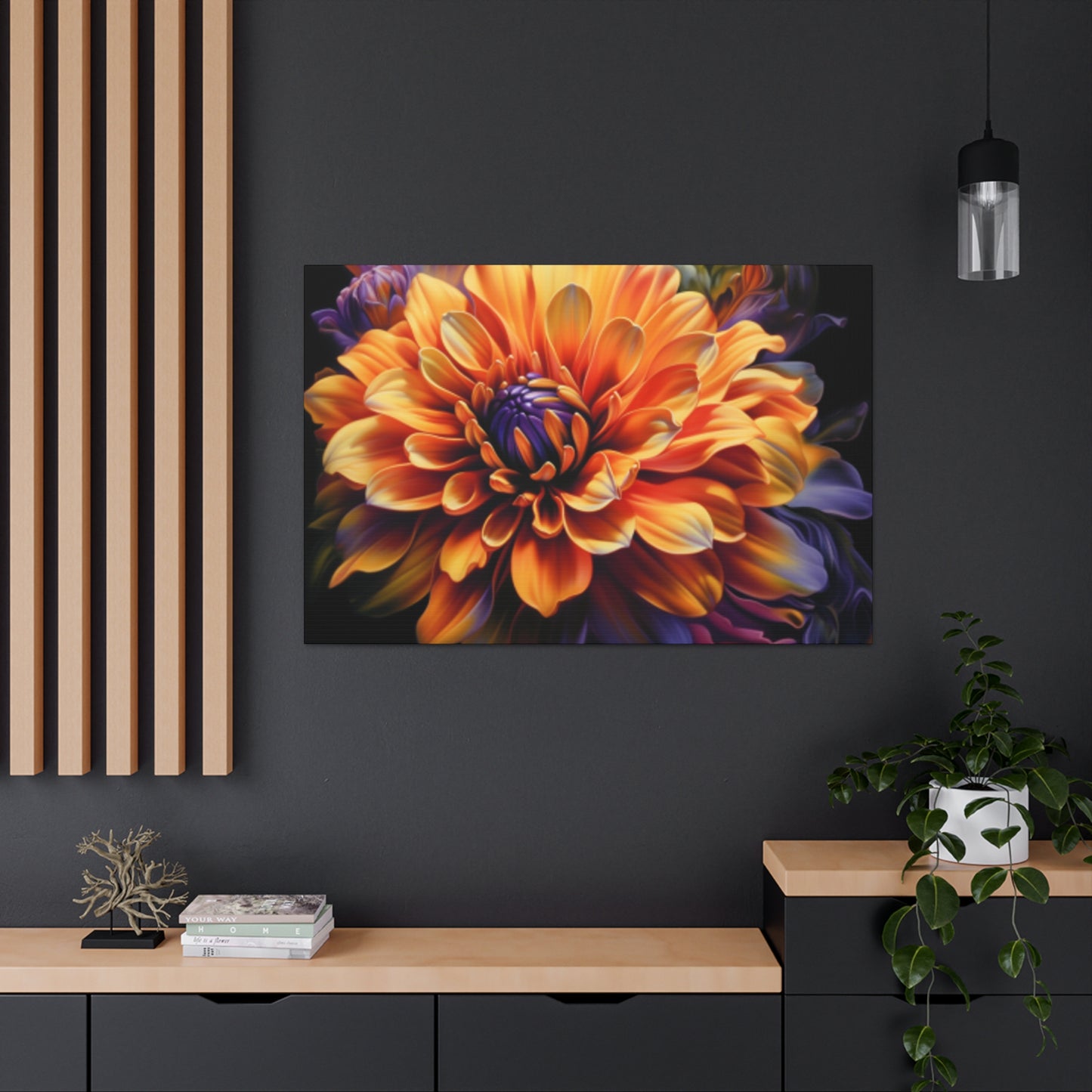 Glowing Dahlia In Bloom - Large Wall Art