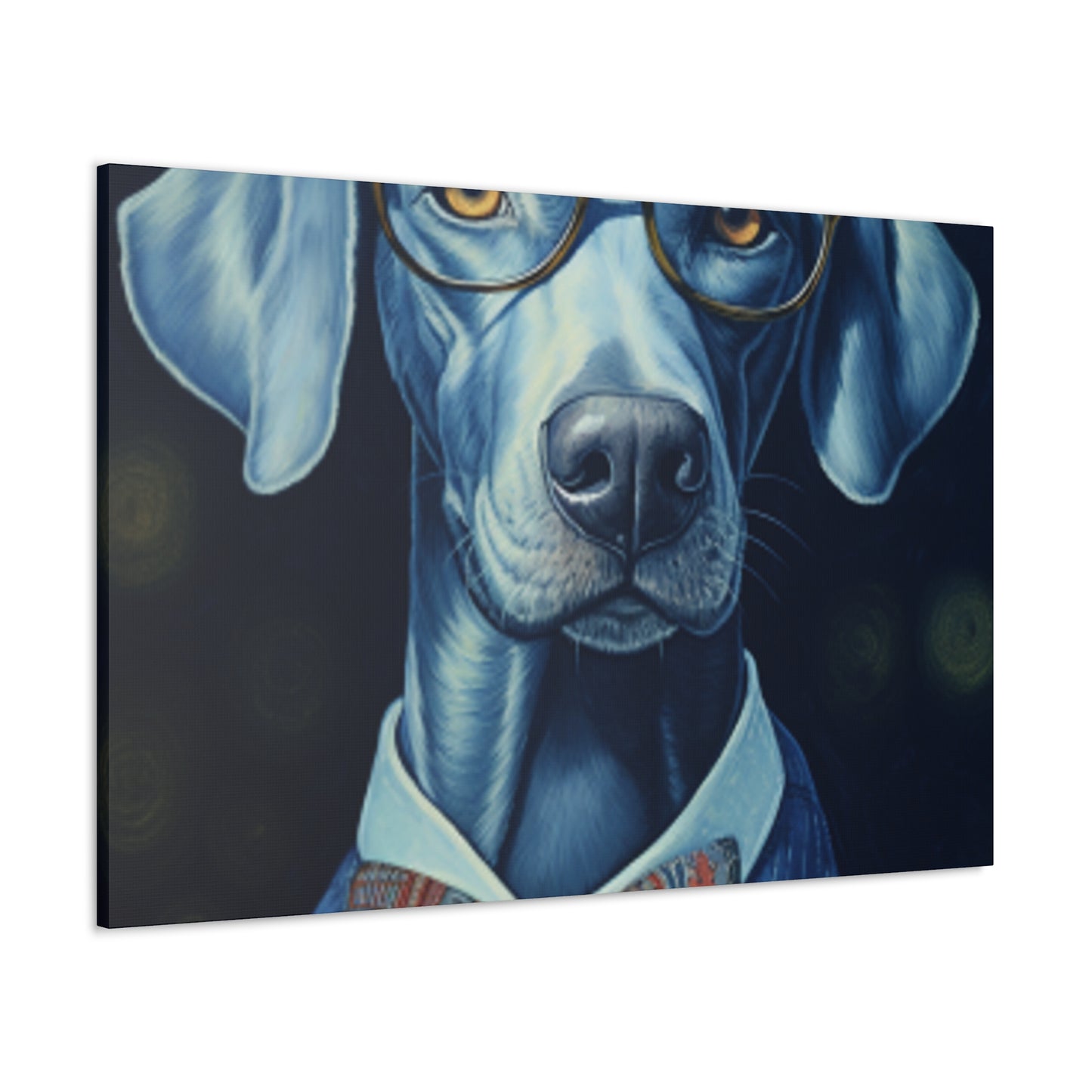 Feeling Happy But Looking Blue, Dog In Glasses - Large Wall Art