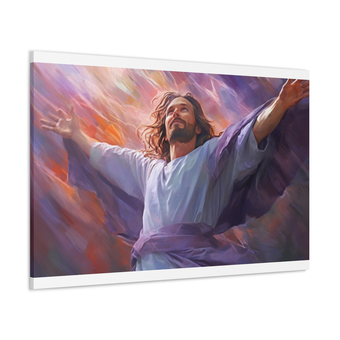 Jesus Surrounded By Purple And Light- Large Wall Art