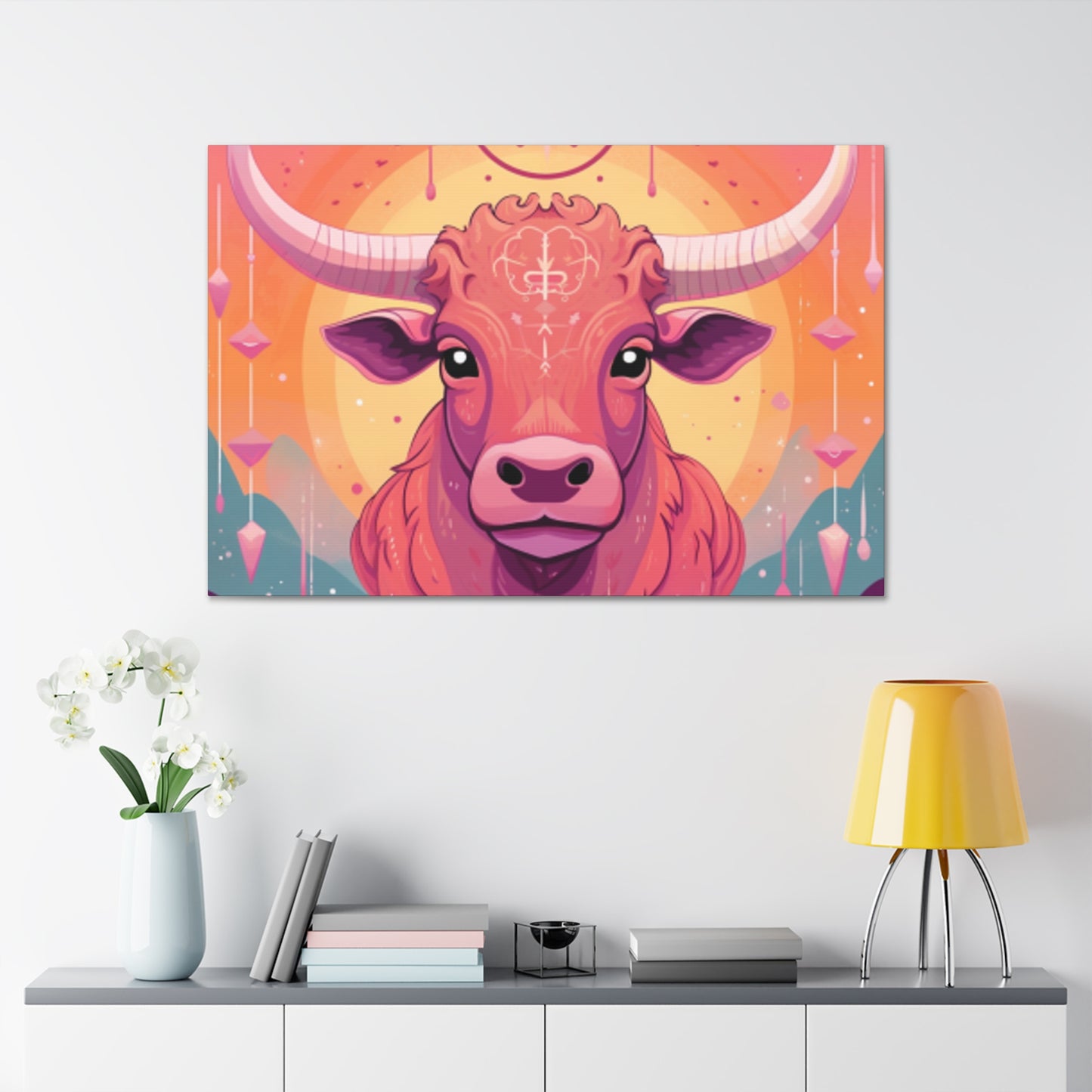 Happy Taurus Lofi Style- Large Wall Art