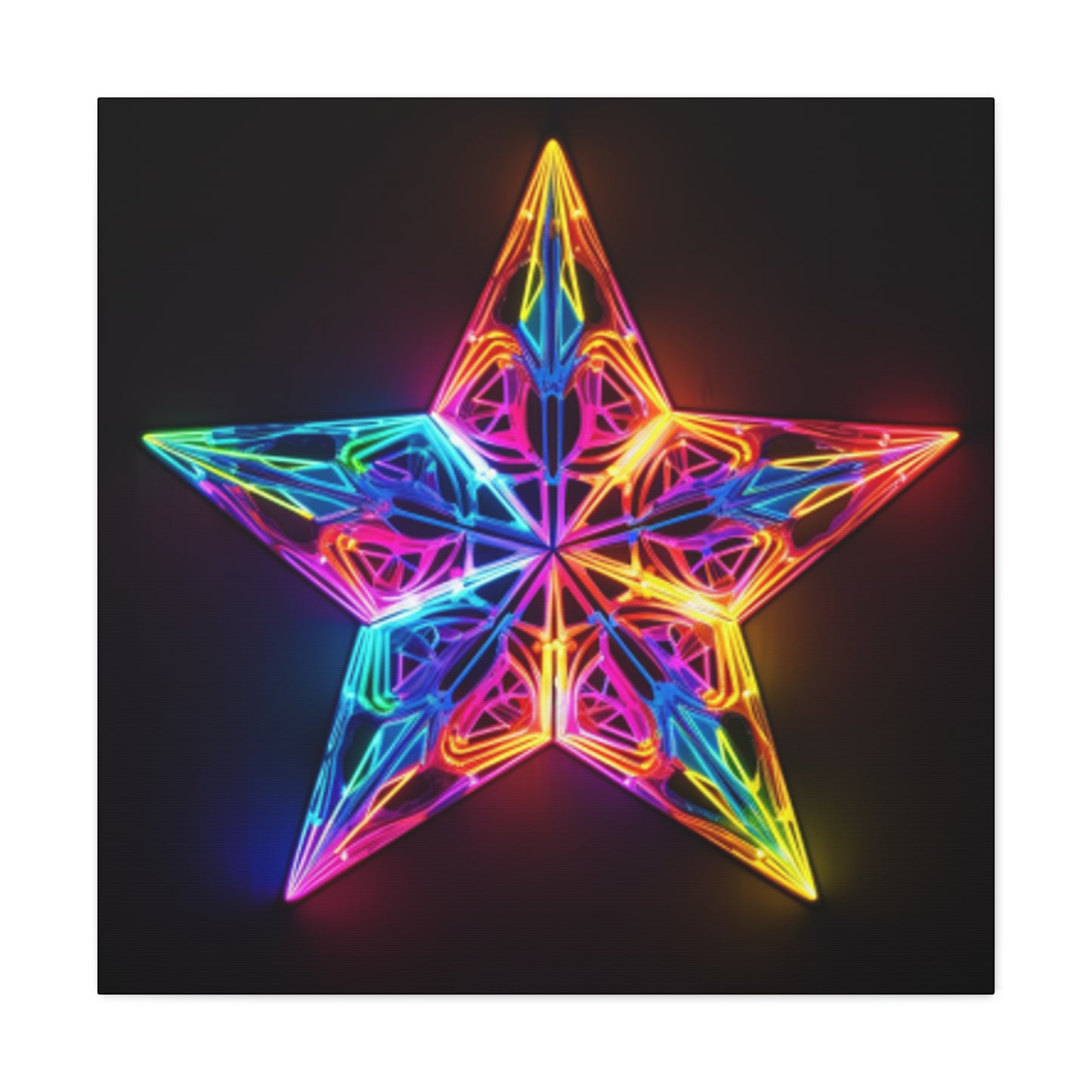 Electric, Neon, Glowing Star - Large Wall Art