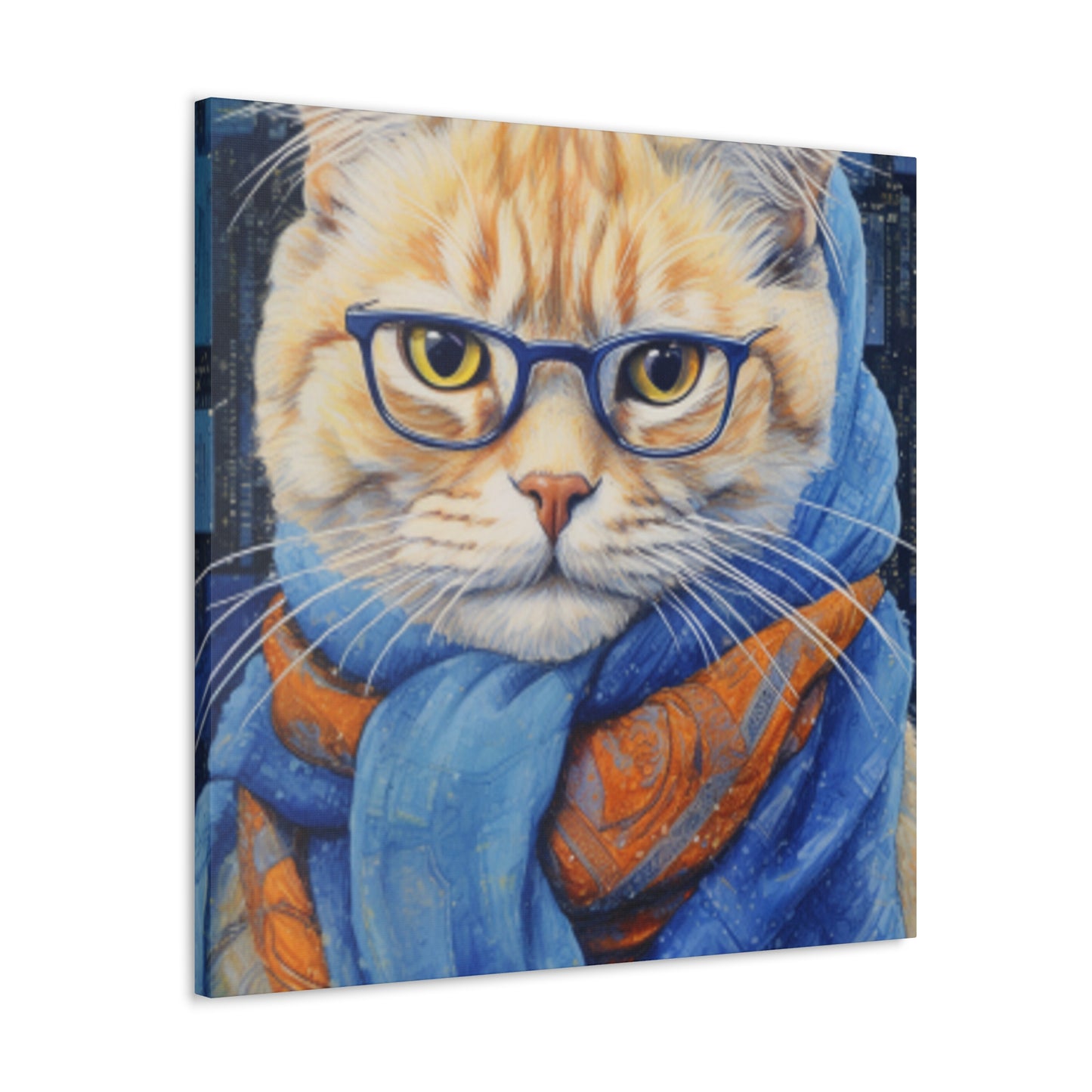 Kitty Bundled In A Scarf  - Large Wall Art