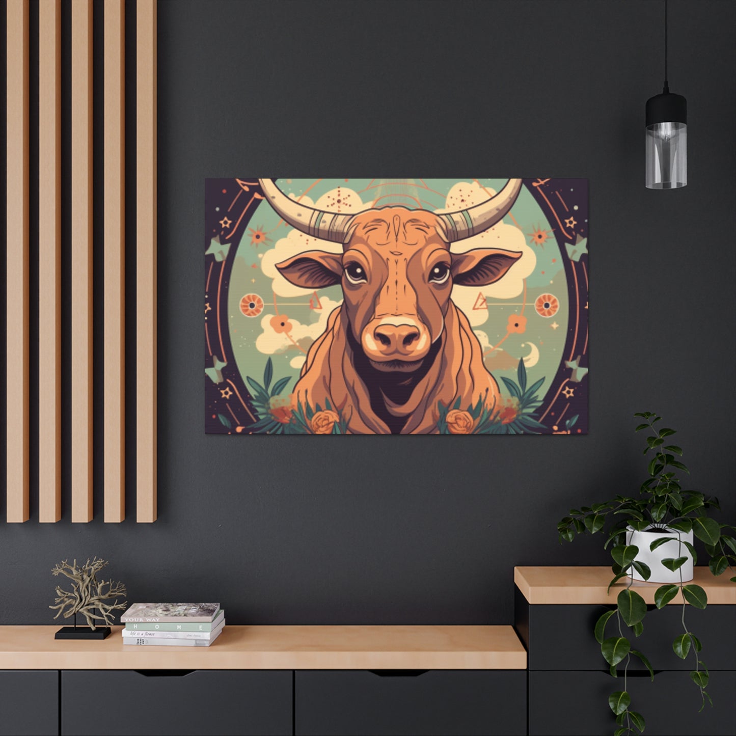 Proud Taurus Lofi Style - Large Wall Art