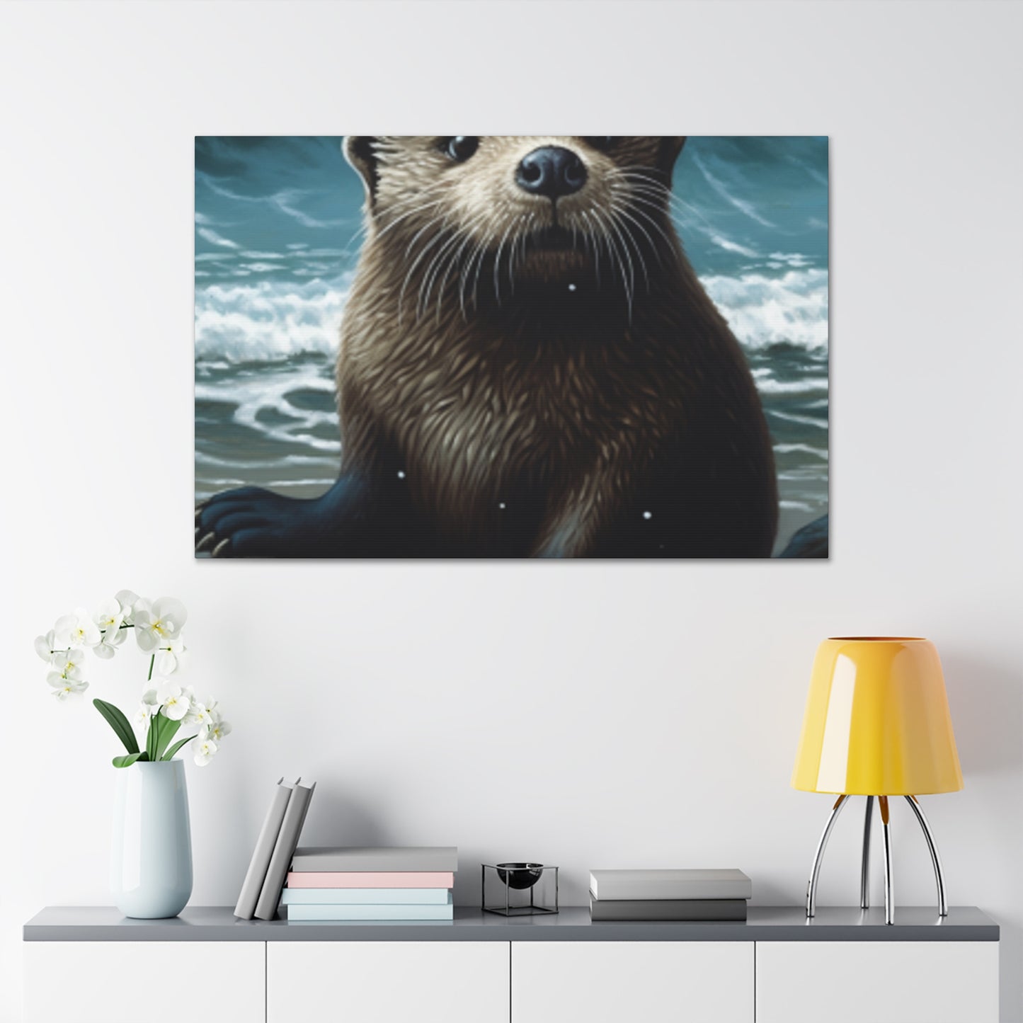 Sea Otter On The Beach  - Large Wall Art