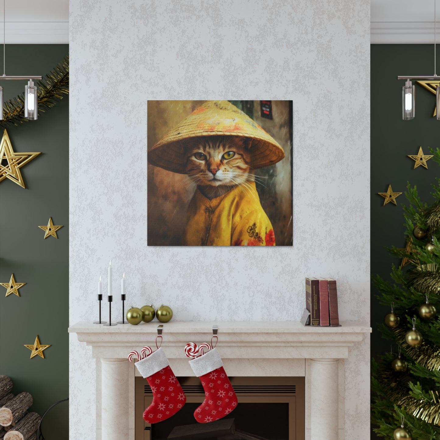 Pretty Kitty In A Conical Hat- Large Wall Art