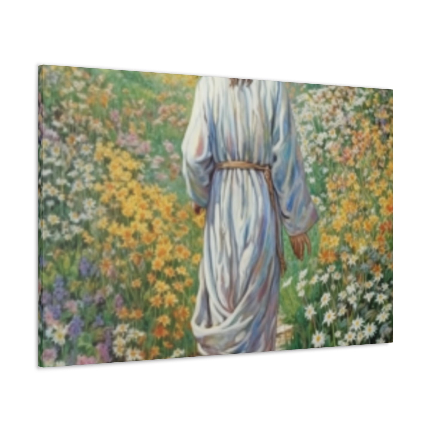 Walk With Jesus, A Path Through Endless Flowers- Large Wall Art