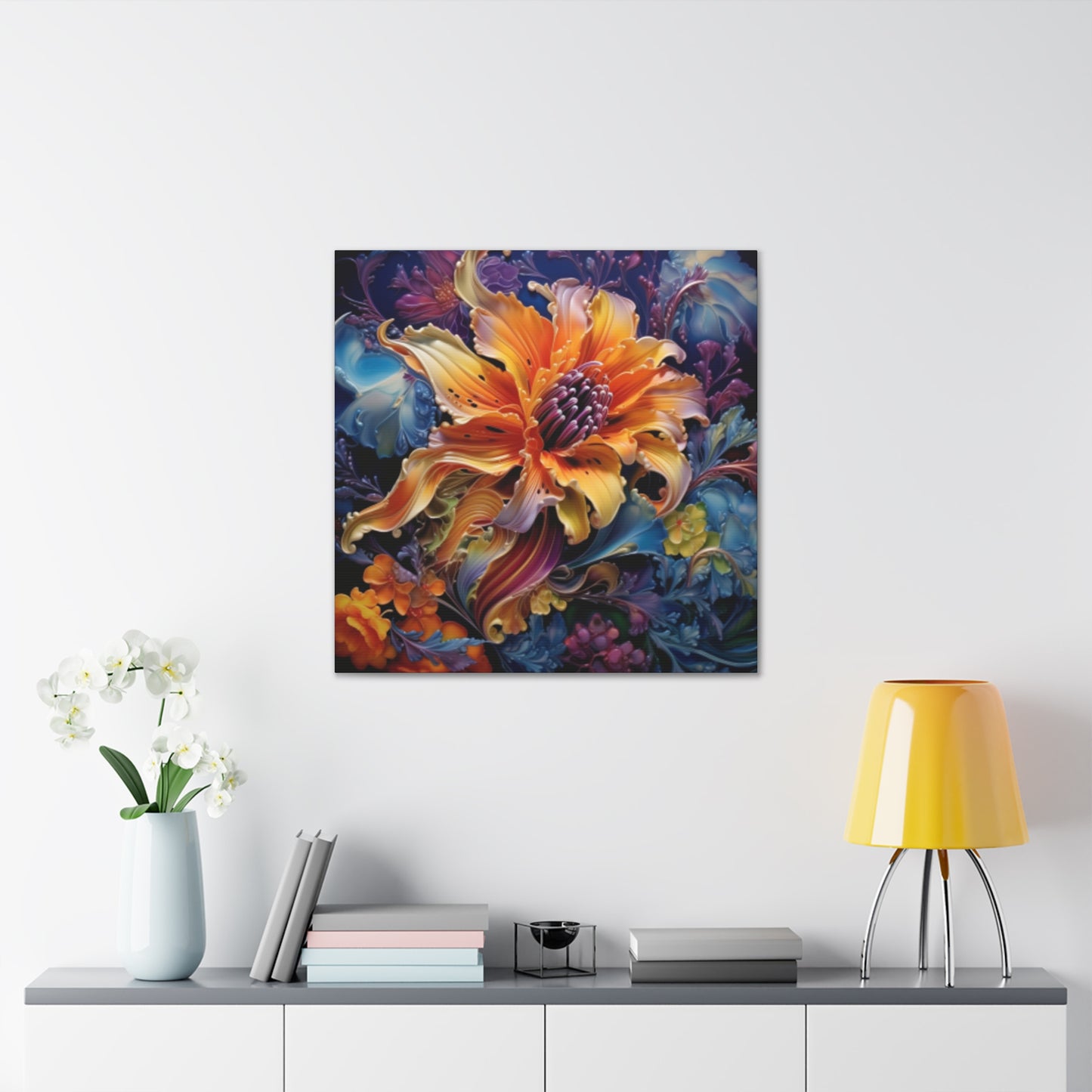 Psychedelic Yellow Flower - Large Wall Art