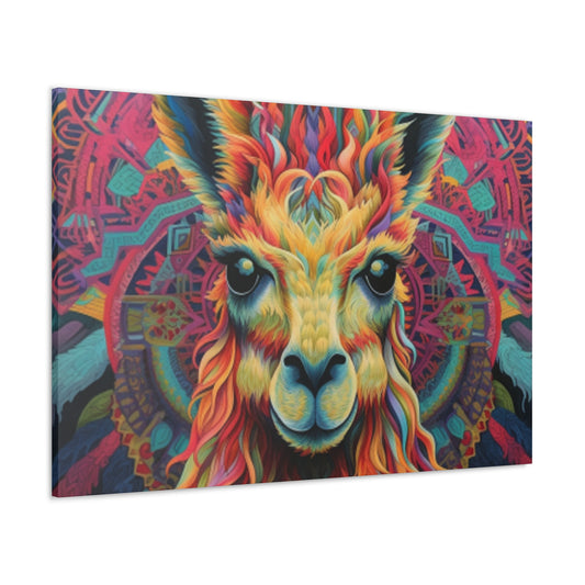 So Much Color Drama On This Llama- Large Wall Art