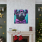Huge Purple Glasses And Bow Tie On A Black Dog- Large Wall Art