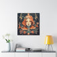 Lofi, Peaceful Pisces Fish Girl With Flowers - Large Wall Art