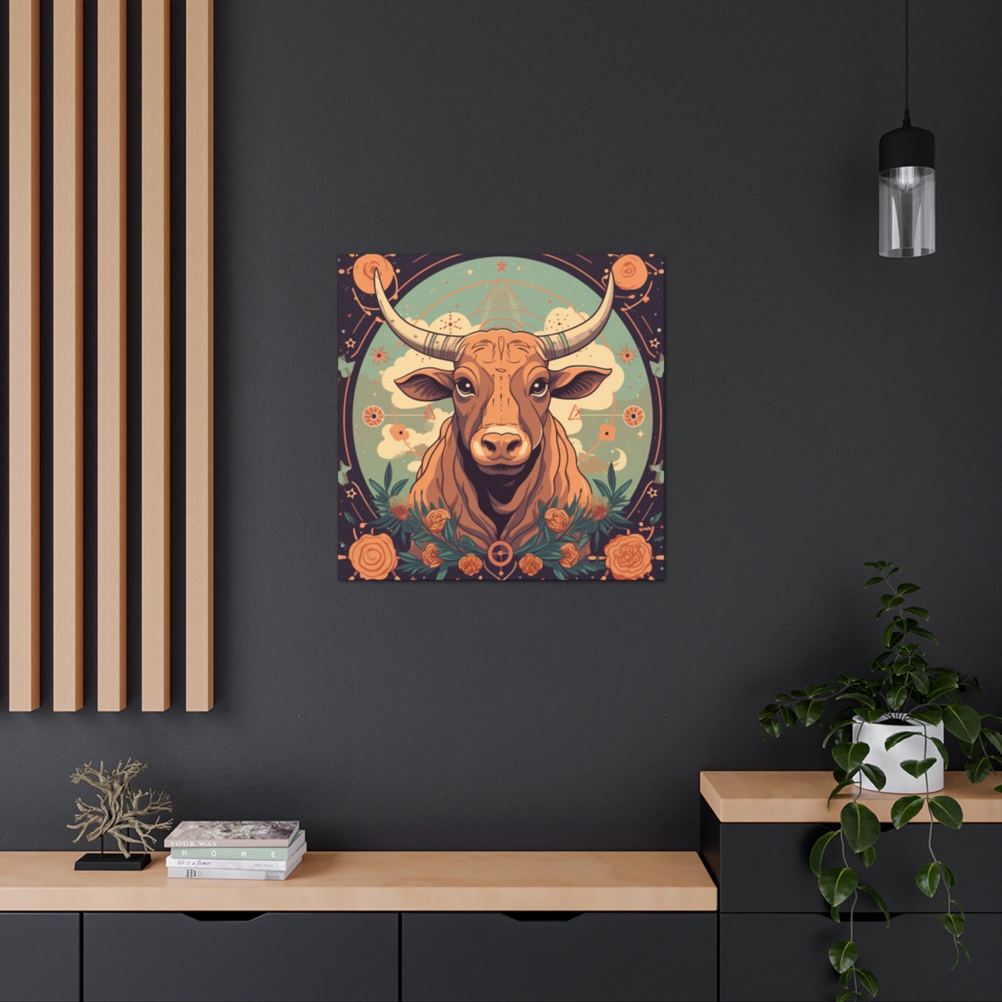 Proud Taurus Lofi Style - Large Wall Art