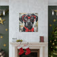 Black Dog, Red Glasses And Red Bow Tie - Large Wall Art
