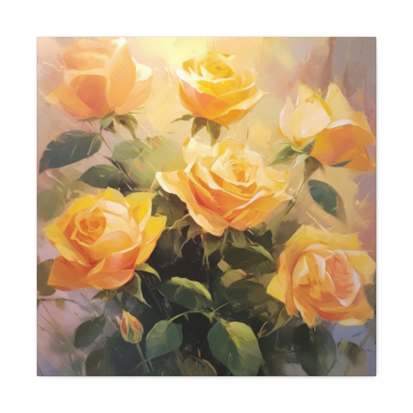 Beautiful Bouquet Of Blooming Yellow Roses- Large Wall Art