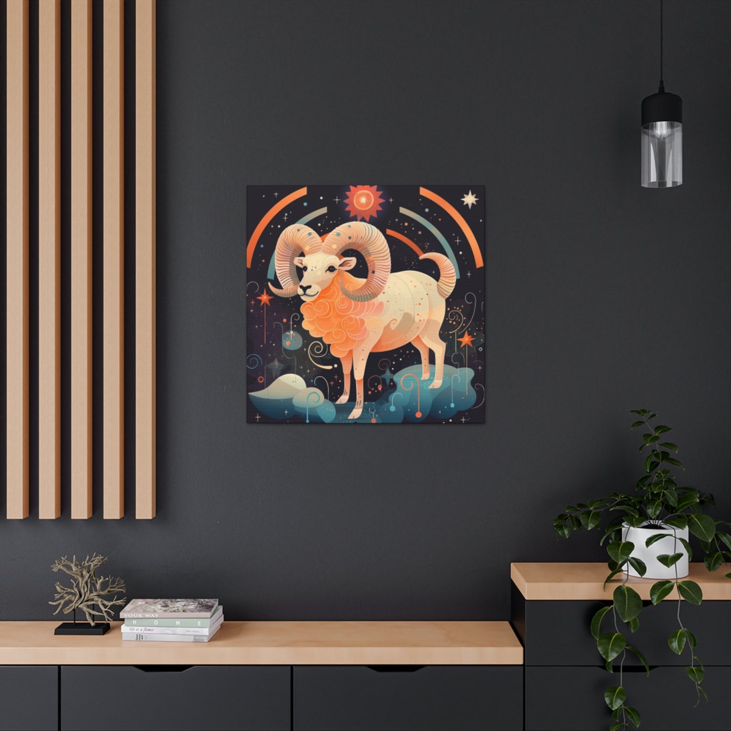 Lofi Style Strong Aries, - Large Wall Art