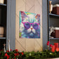 Puuuur-ple Glasses On A Fluffy Kitty - Large Wall Art