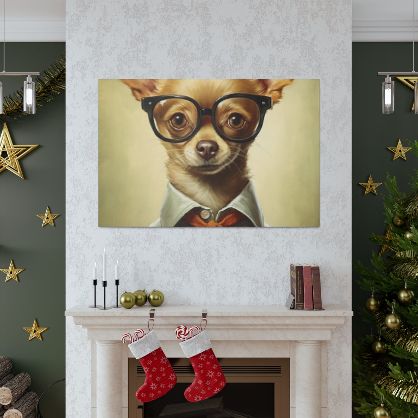 Chihuahua In Glasses With A Smirk - Large Wall Art