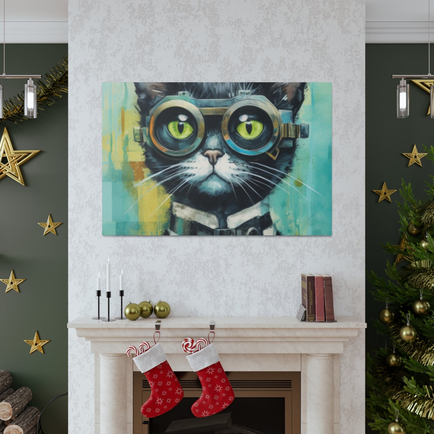 Fancy Cat ,steampunk Style - Large Wall Art