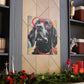 Black Dog In Red Glasses And Red Collar  - Large Wall Art