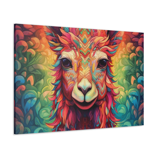 Rainbow Colored Drama Llama - Large Wall Art