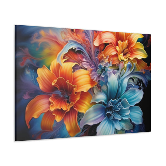 Soft Psychedelic, Glowing Flowers  - Large Wall Art