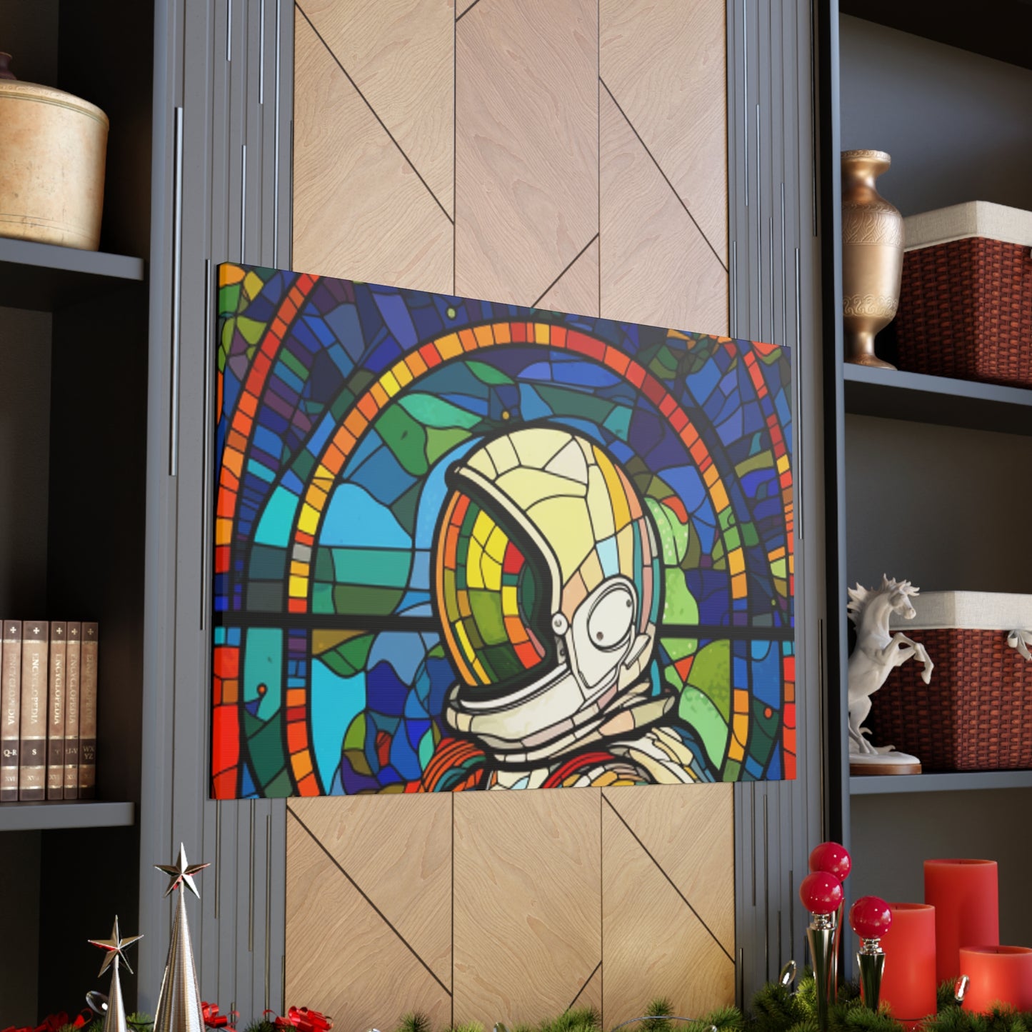 Space Explorer On Stained Glass- Large Wall Art