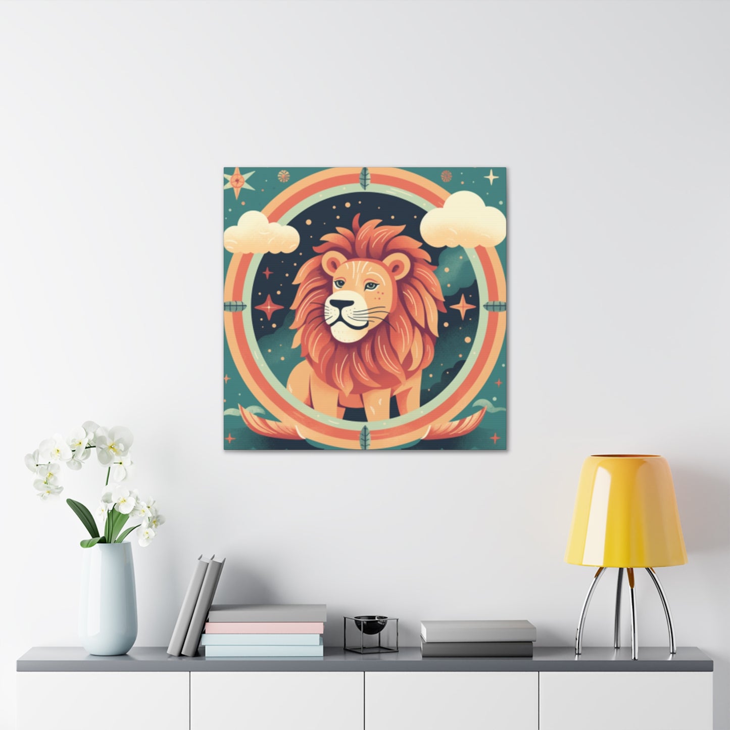 Super Adorbs, Lofi Leo And Clouds- Large Wall Art