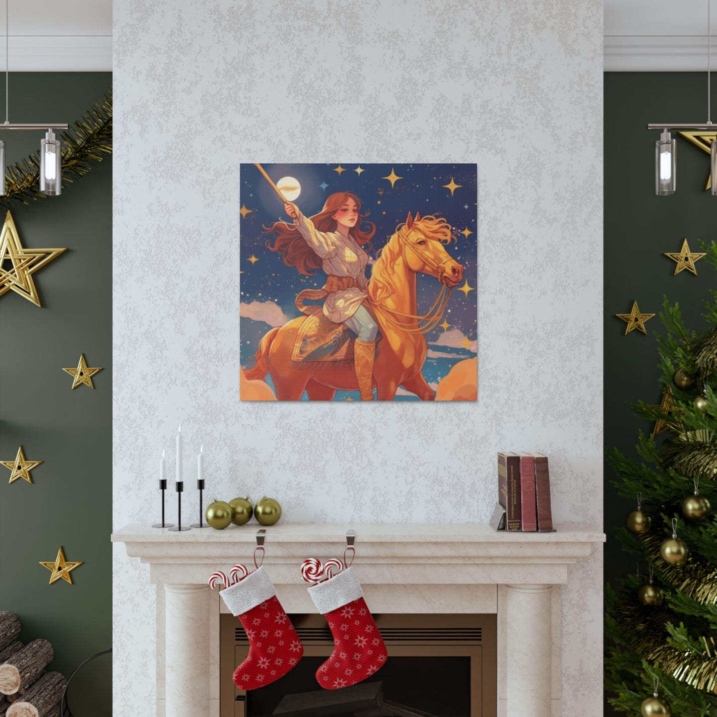 Lofi Magic, Boho Girl And Her Horse - Large Wall Art