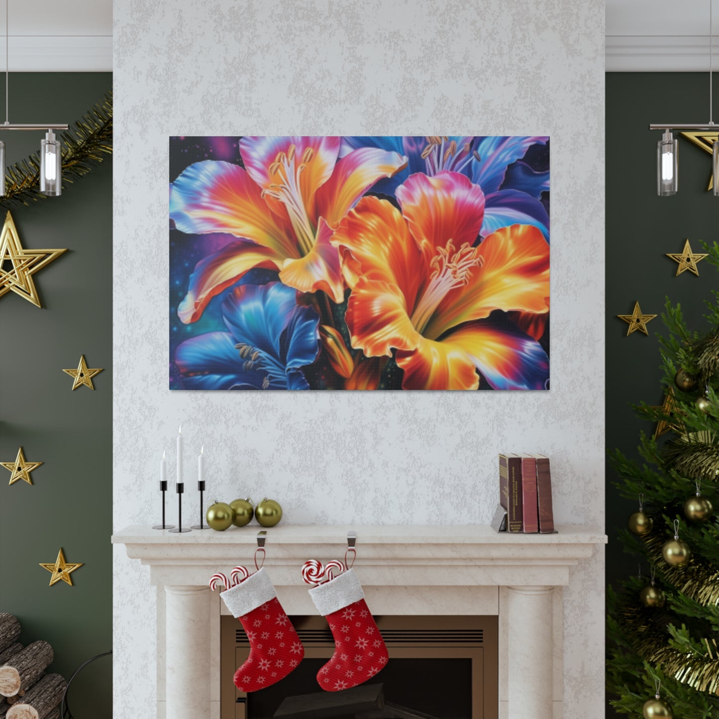 Super Psychedelic, Glowing Hibiscus  - Large Wall Art