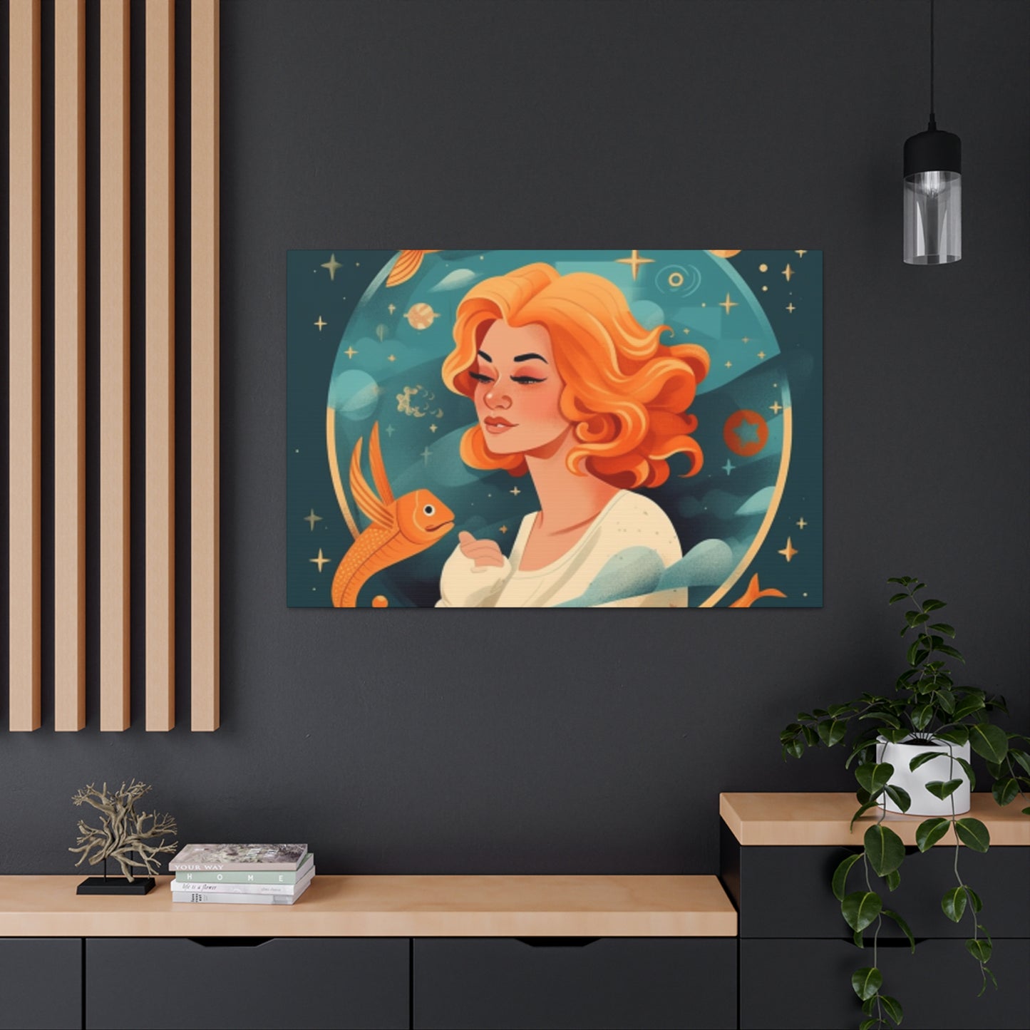 Lofi, Astrology,  Dreaming Of Aquarius - Large Wall Art