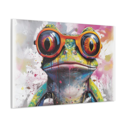 Art Frog In Gold Glasses- Large Wall Art