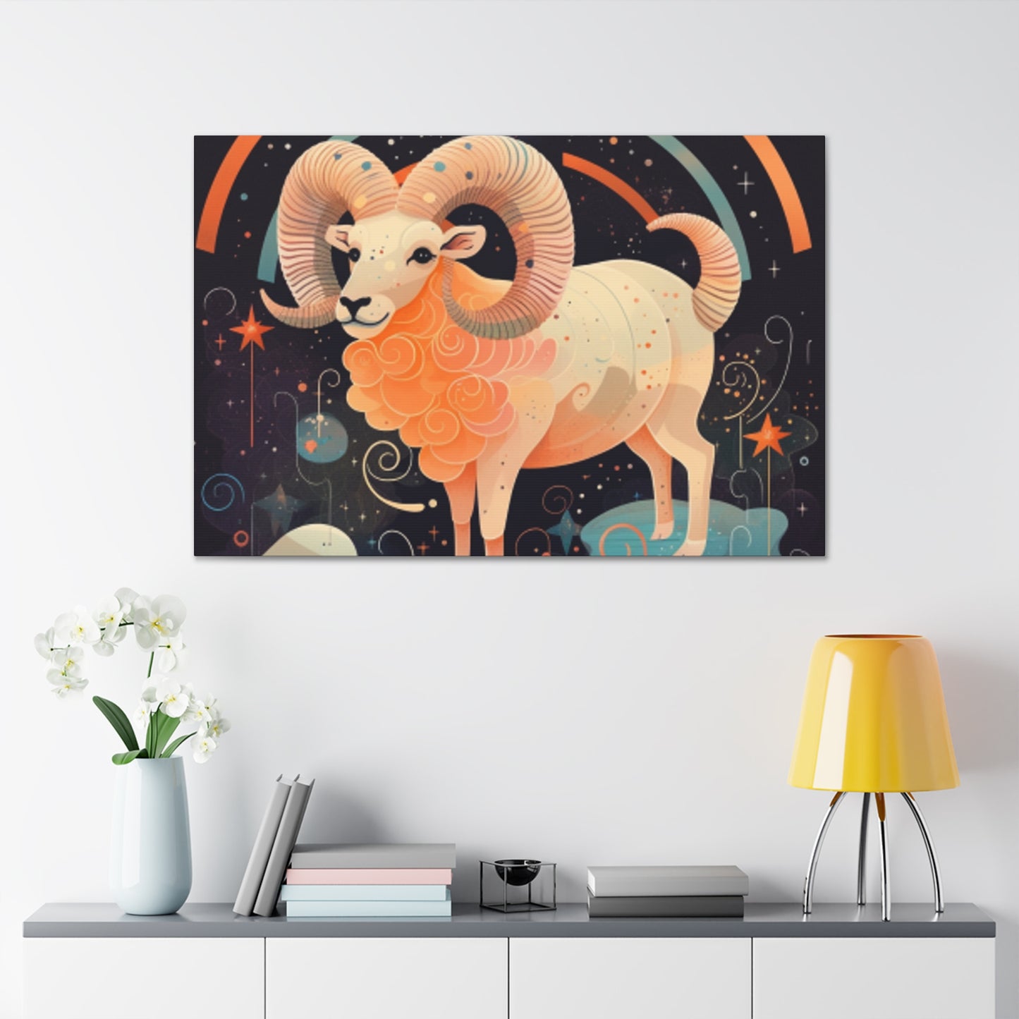 Lofi Style Strong Aries, - Large Wall Art