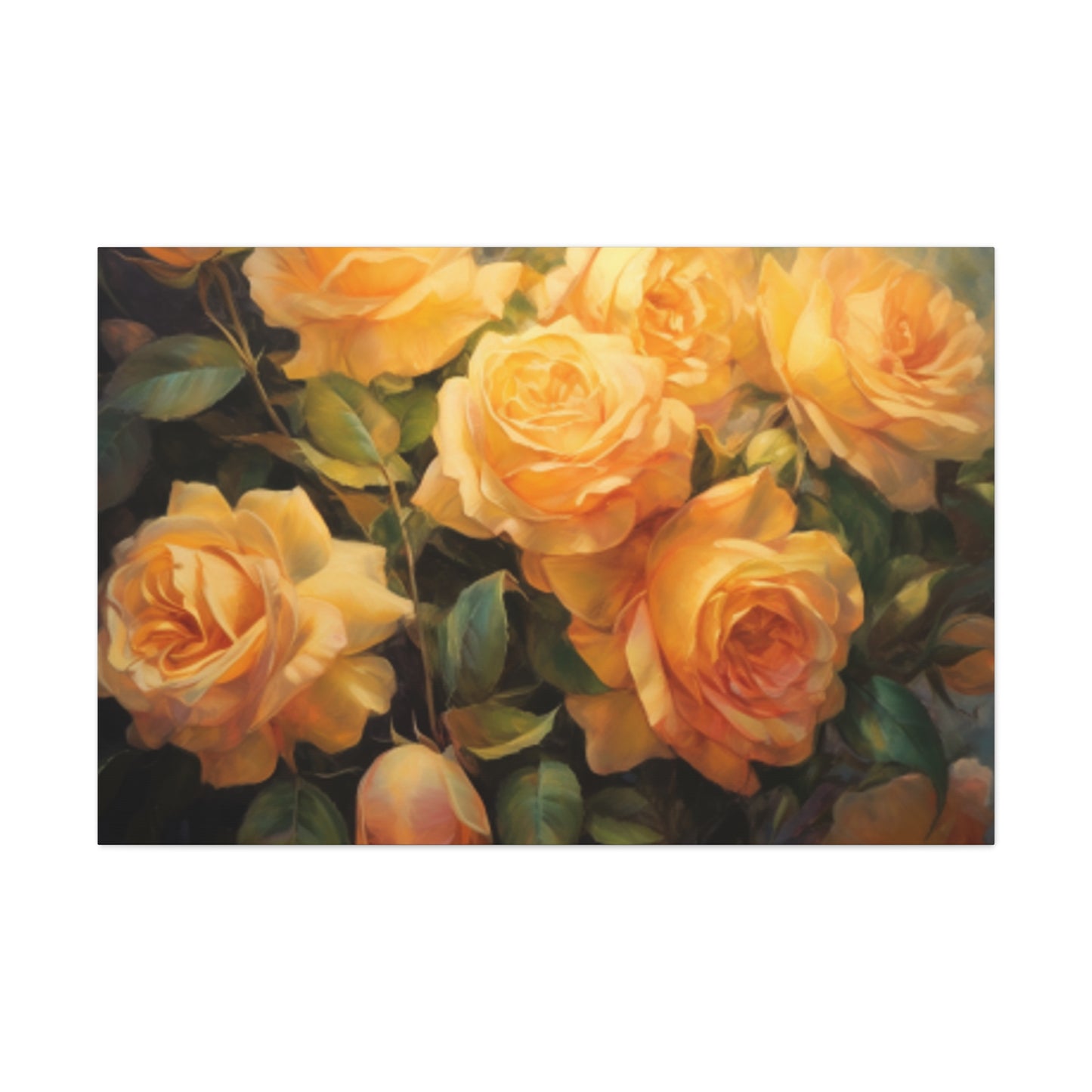 Golden Yellow Roses In Sunlight - Large Wall Art