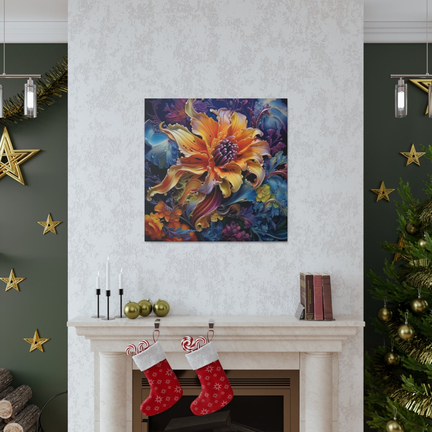 Psychedelic Yellow Flower - Large Wall Art