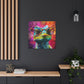 Lizard In Glasses With Purple, Pink, And Yellow Background - Large Wall Art