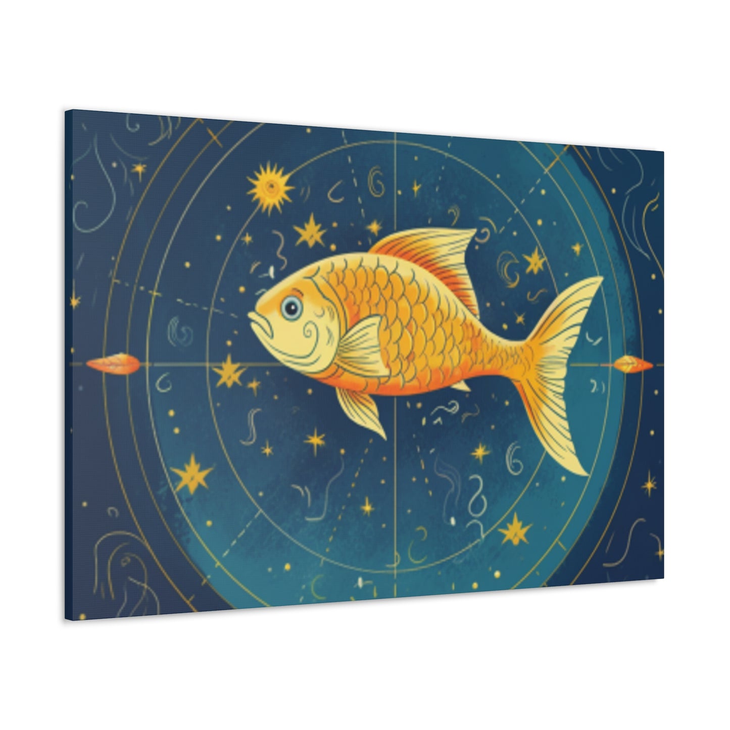 Lofi Style Pisces, Compass Fish  - Large Wall Art