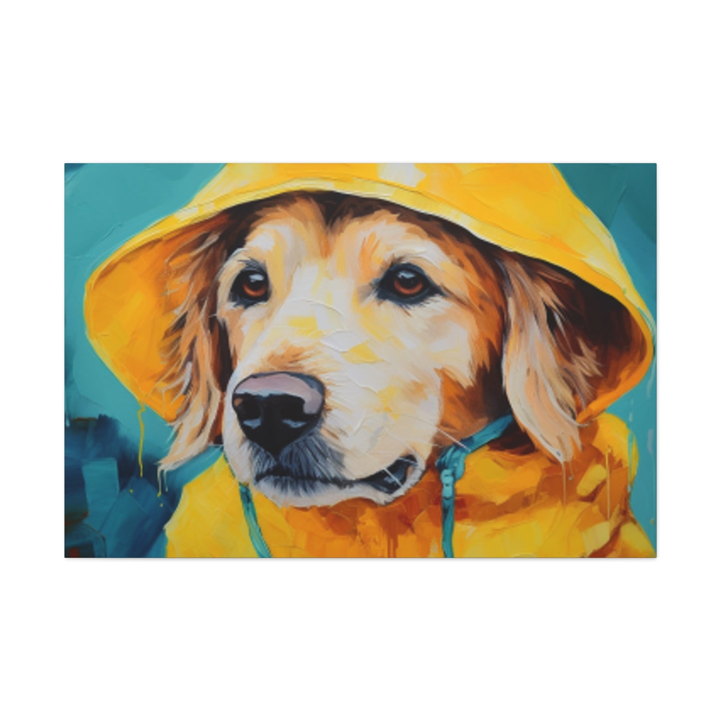 Golden Retriever Ready For The Rain - Large Wall Art