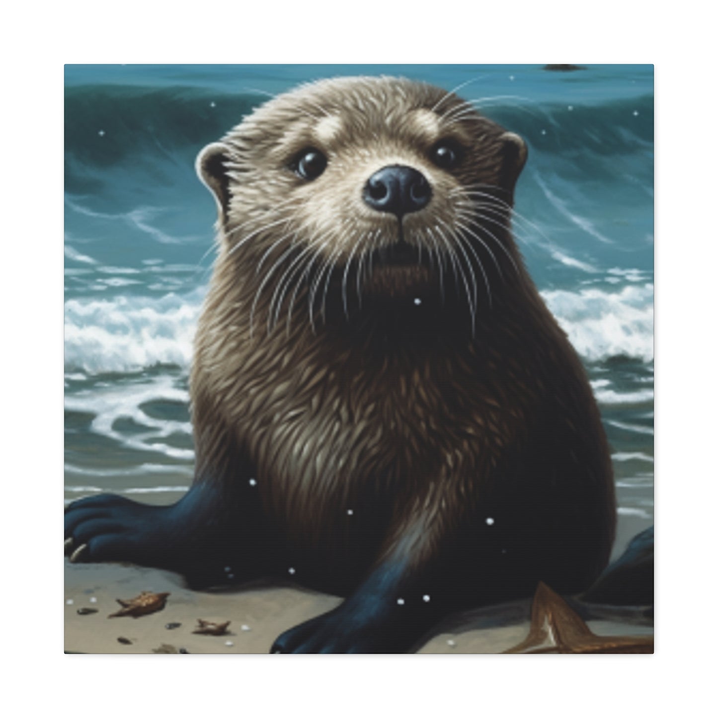 Sea Otter On The Beach  - Large Wall Art