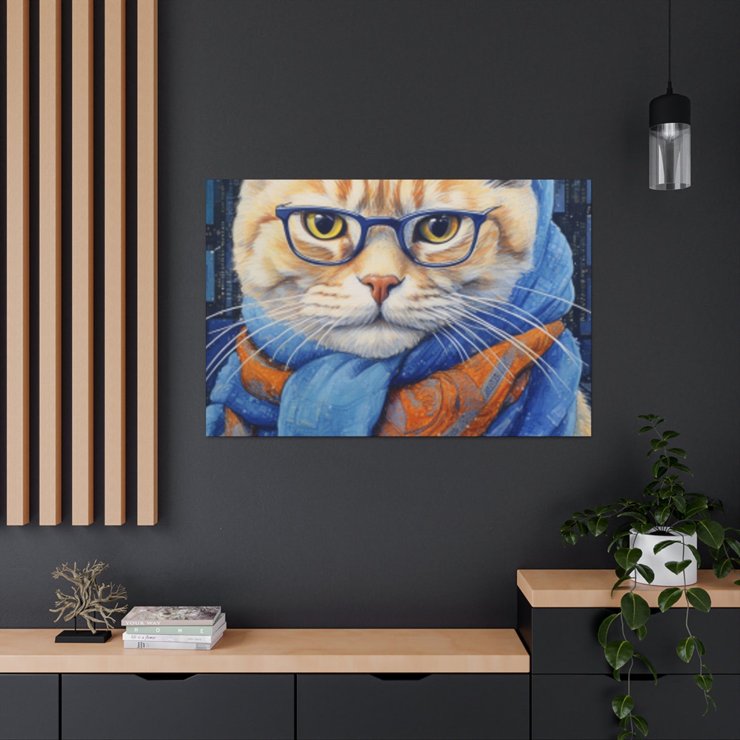 Kitty Bundled In A Scarf  - Large Wall Art