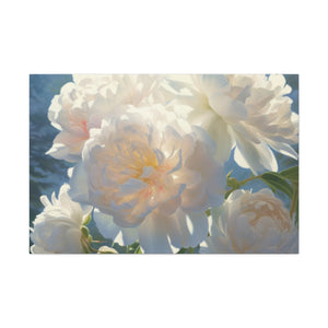 Blooming White Peonies In The Sun- Large Wall Art