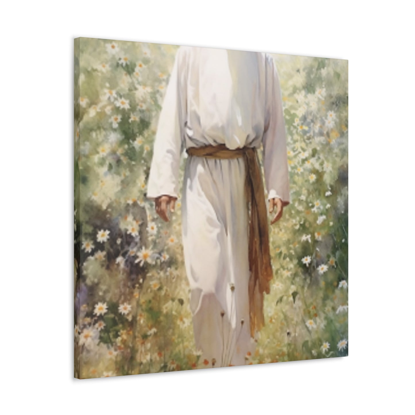 Jesus In A Heavenly White Glow, Surrounded By Pure Beauty- Large Wall Art