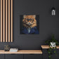 Blue Glasses And Jacket On Orange Kitty - Large Wall Art