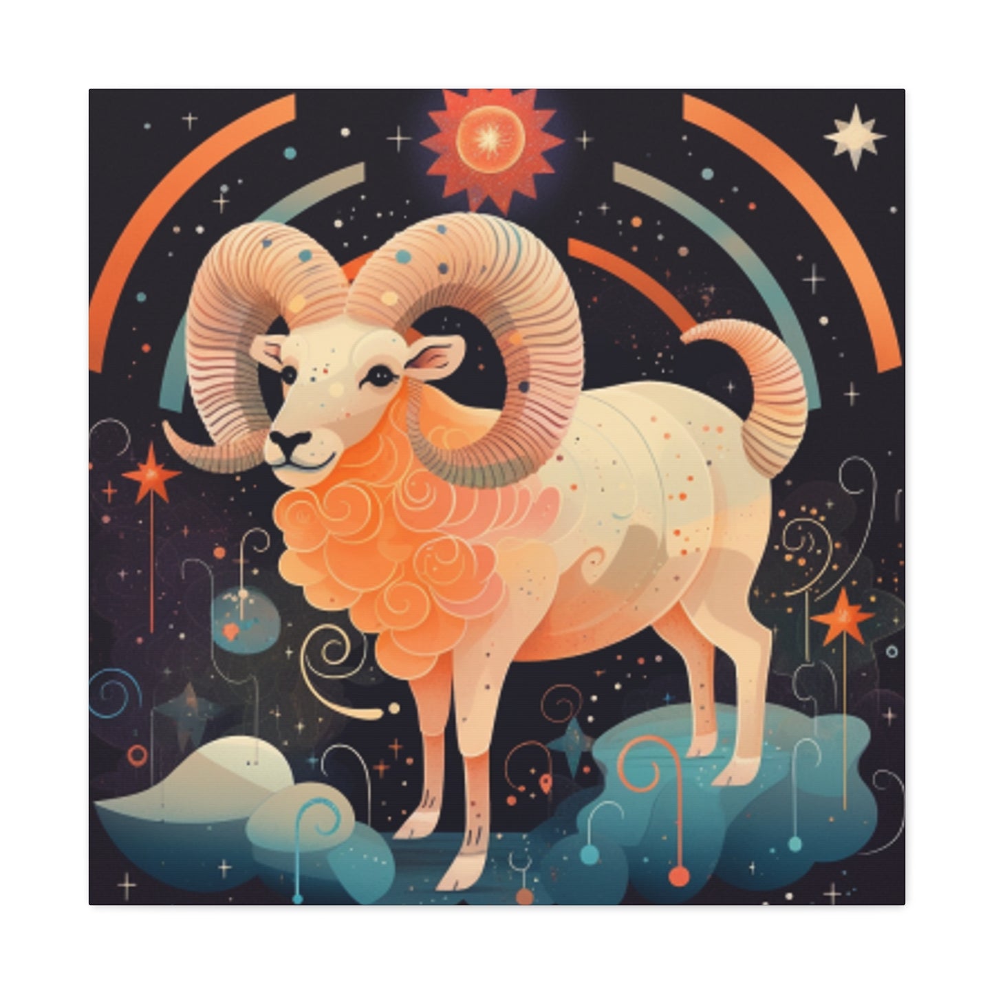 Lofi Style Strong Aries, - Large Wall Art