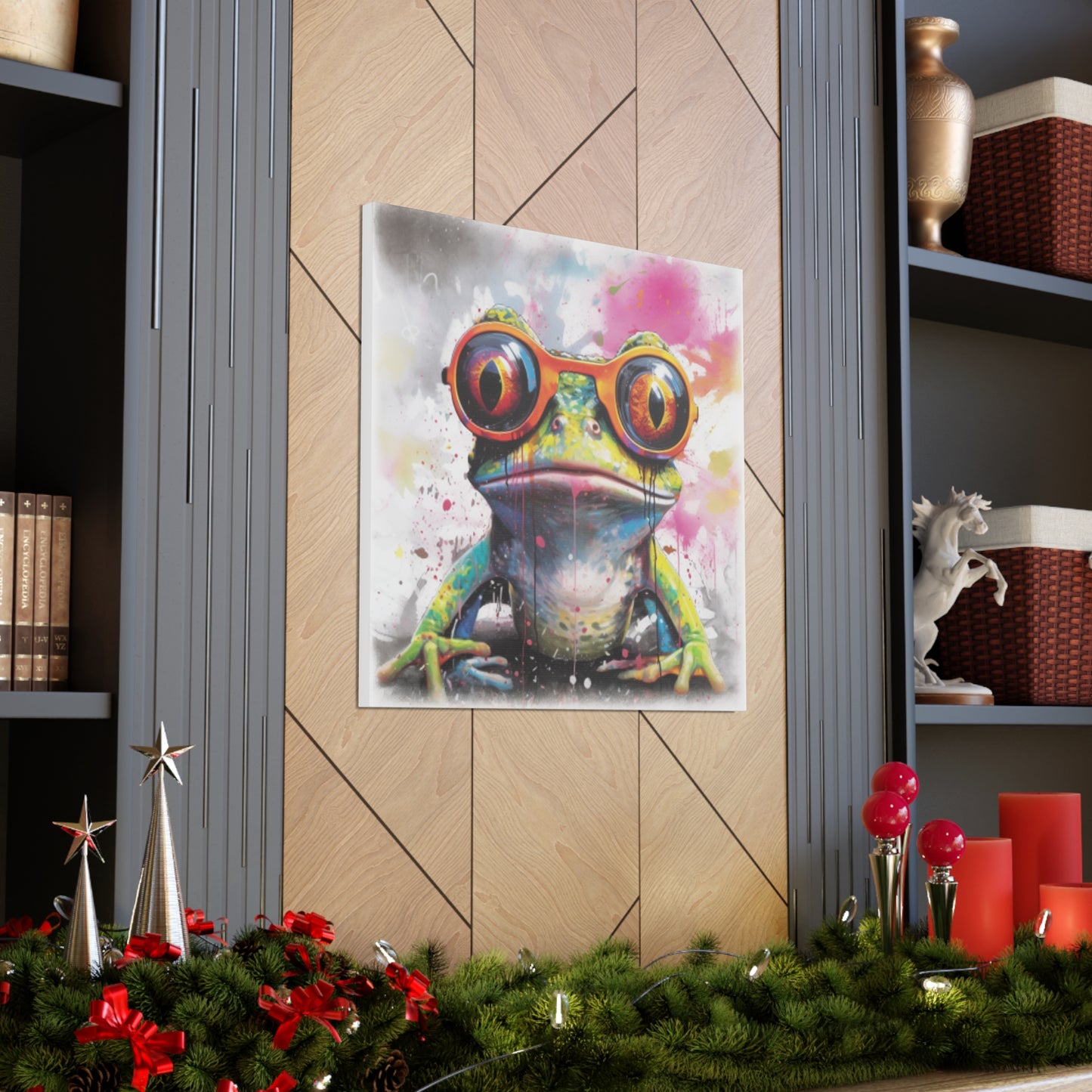 Art Frog In Gold Glasses- Large Wall Art