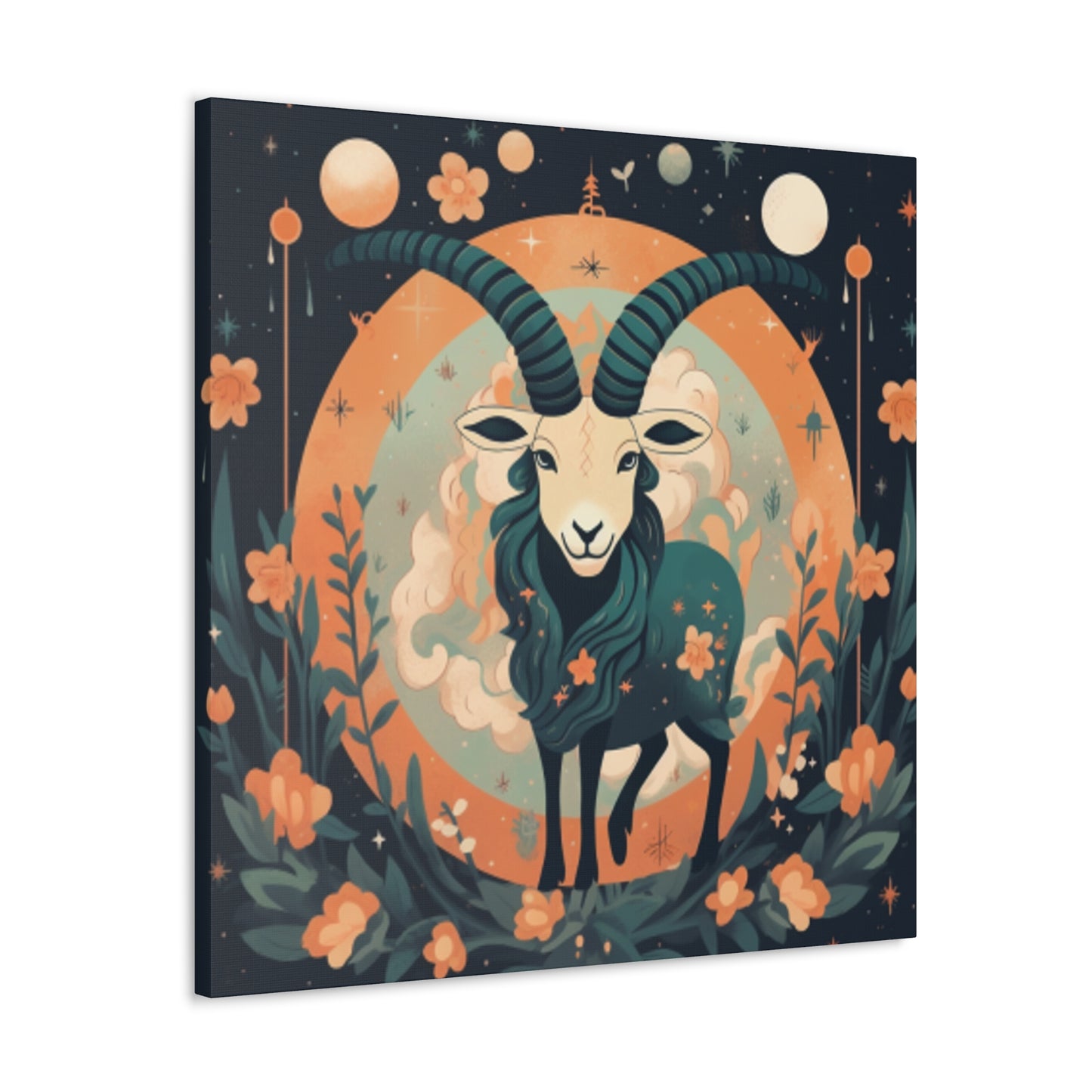 Capricorn Lofi Style At Night- Large Wall Art