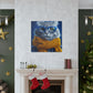Why So Blue , Kitty Cat In Mustard Yellow Scarf - Large Wall Art