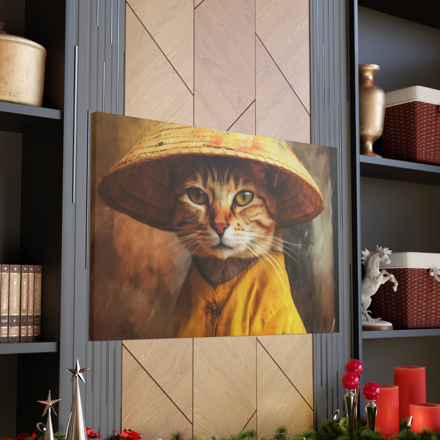 Pretty Kitty In A Conical Hat- Large Wall Art