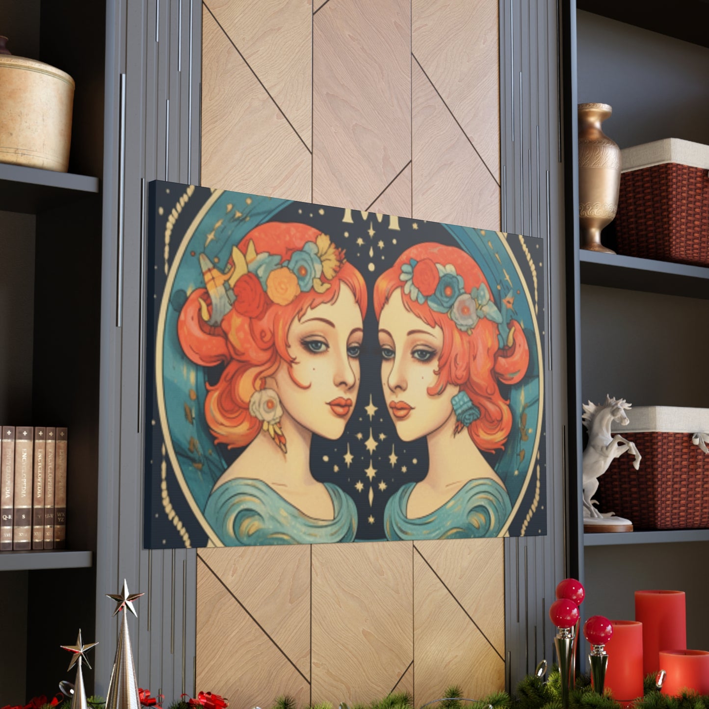 Lofi Astrology Gemini Babes- Large Wall Art